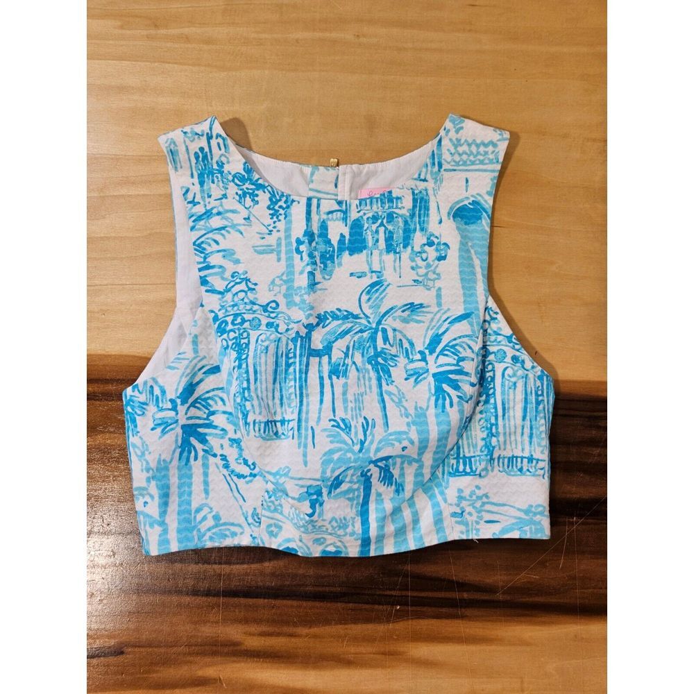 Lilly Pulitzer  Blue / White Crop Top Size‎ 00 - Picture 2 of 5